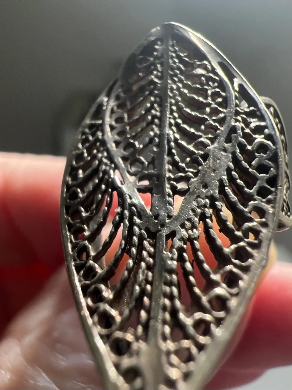 Fabulous Filigree Silver Tone Statement Ring - Vintage Heirloom